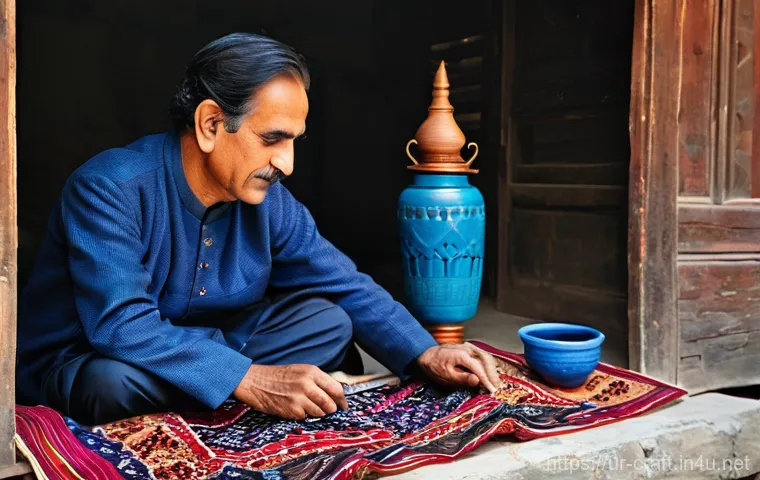 수공예 미술작품 - **Analyze the Urdu text for key visual elements:**
* **Historical roots:** Grandfather teachin...