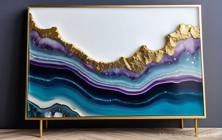 수공예 레진 공예 - **Vibrant resin art display:** A beautifully arranged collection of finished resin craft items showc...