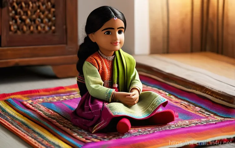 수공예 장난감 만들기 - A heartwarming scene featuring a young South Asian girl, approximately 6 years old, dressed in modes...