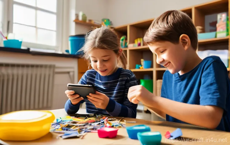 수공예 장난감 만들기 - A heartwarming scene featuring a young South Asian girl, approximately 6 years old, dressed in modes...