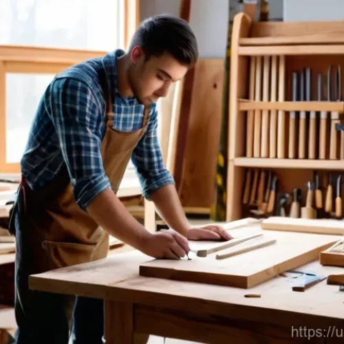 Home 27 수공예 의자 만들기 - **A Carpenter's Creative Beginning:** A young adult, male or female, with a thoughtful and inspired ...