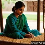 수공예 나무 디자인 - **Prompt:** A skilled Pakistani artisan, dressed in traditional attire, meticulously carving intrica...