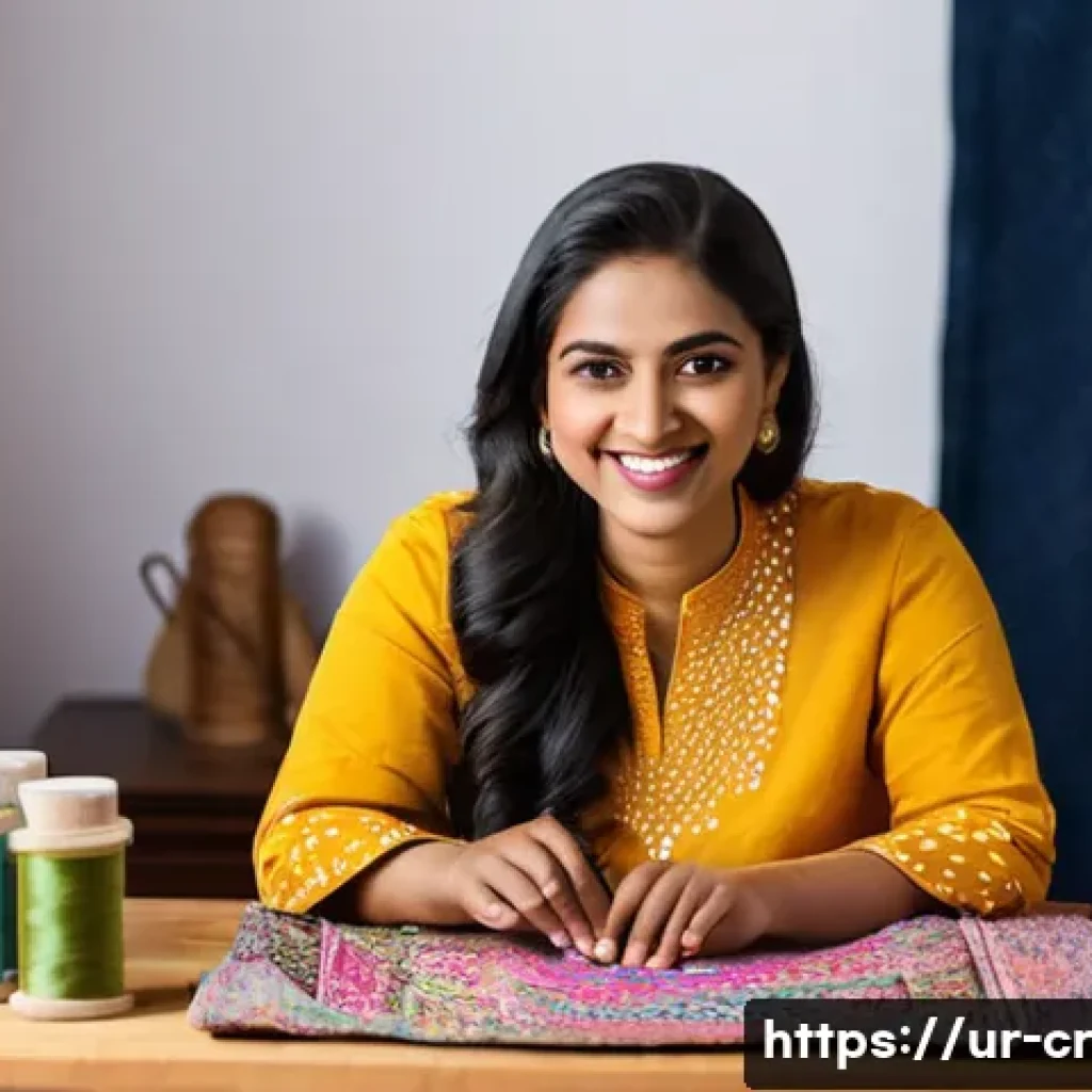 수공예 유튜브 채널 운영 - A creative YouTube content creator of South Asian descent, dressed modestly in a traditional kurta a...