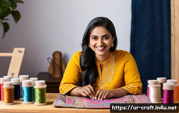 수공예 유튜브 채널 운영 - A creative YouTube content creator of South Asian descent, dressed modestly in a traditional kurta a...