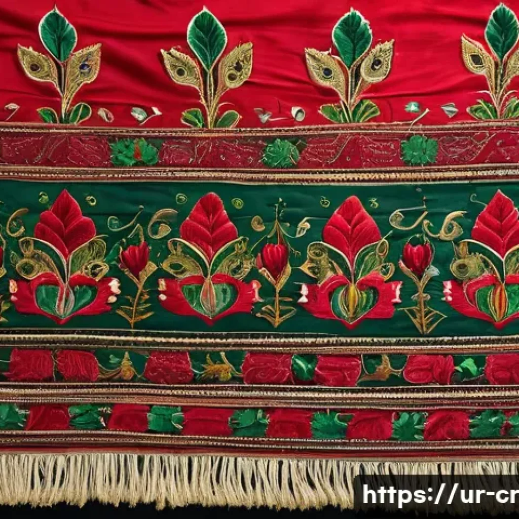 수공예 예술 작품 - A vibrant traditional embroidered textile from Pakistan, showcasing intricate Kashmiri floral and pa...