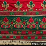 Home 21 수공예 예술 작품 - A vibrant traditional embroidered textile from Pakistan, showcasing intricate Kashmiri floral and pa...