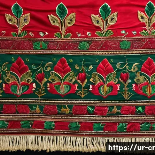Home 33 수공예 예술 작품 - A vibrant traditional embroidered textile from Pakistan, showcasing intricate Kashmiri floral and pa...